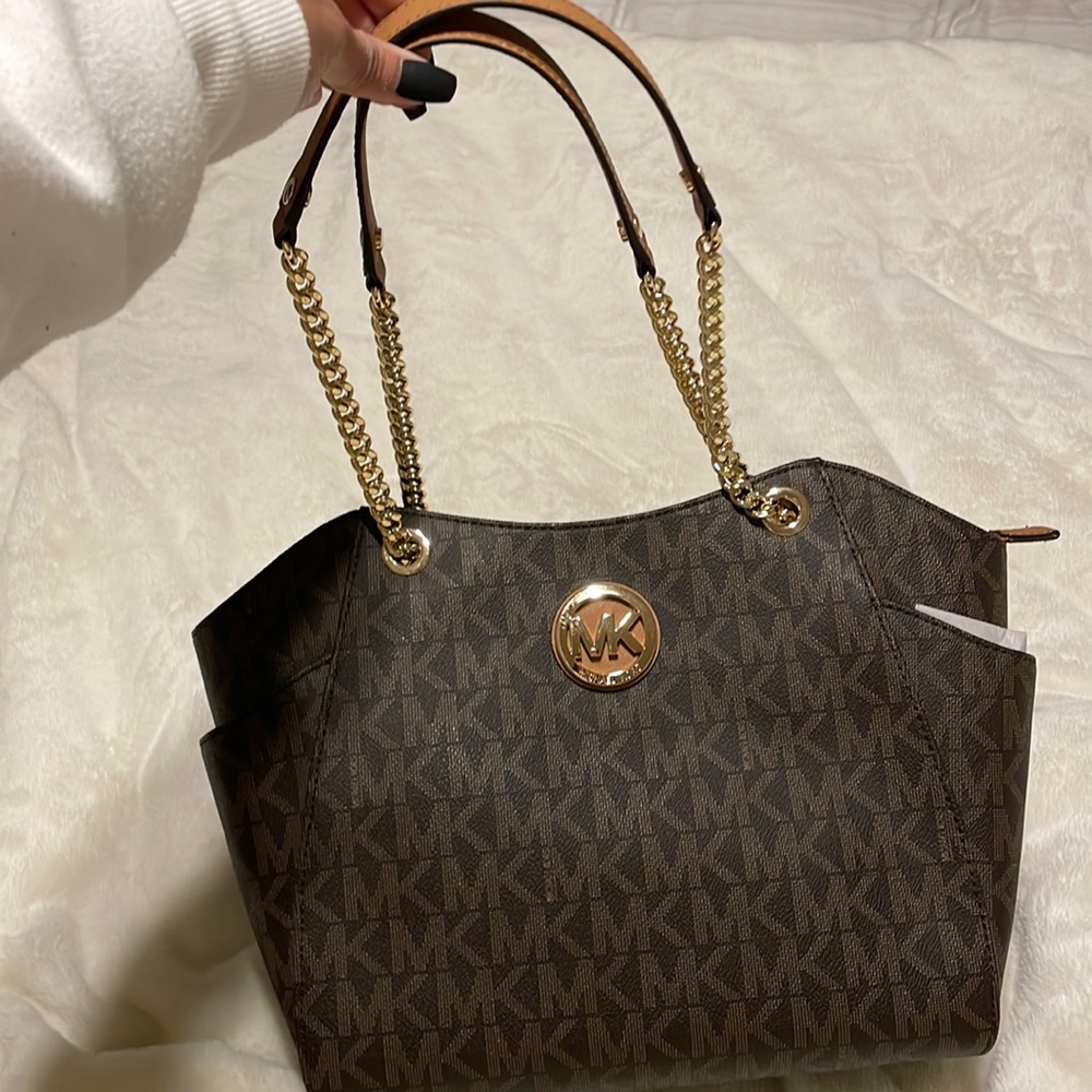 Micheal Kors Brown Jet Set Travel Shoulder Bag
